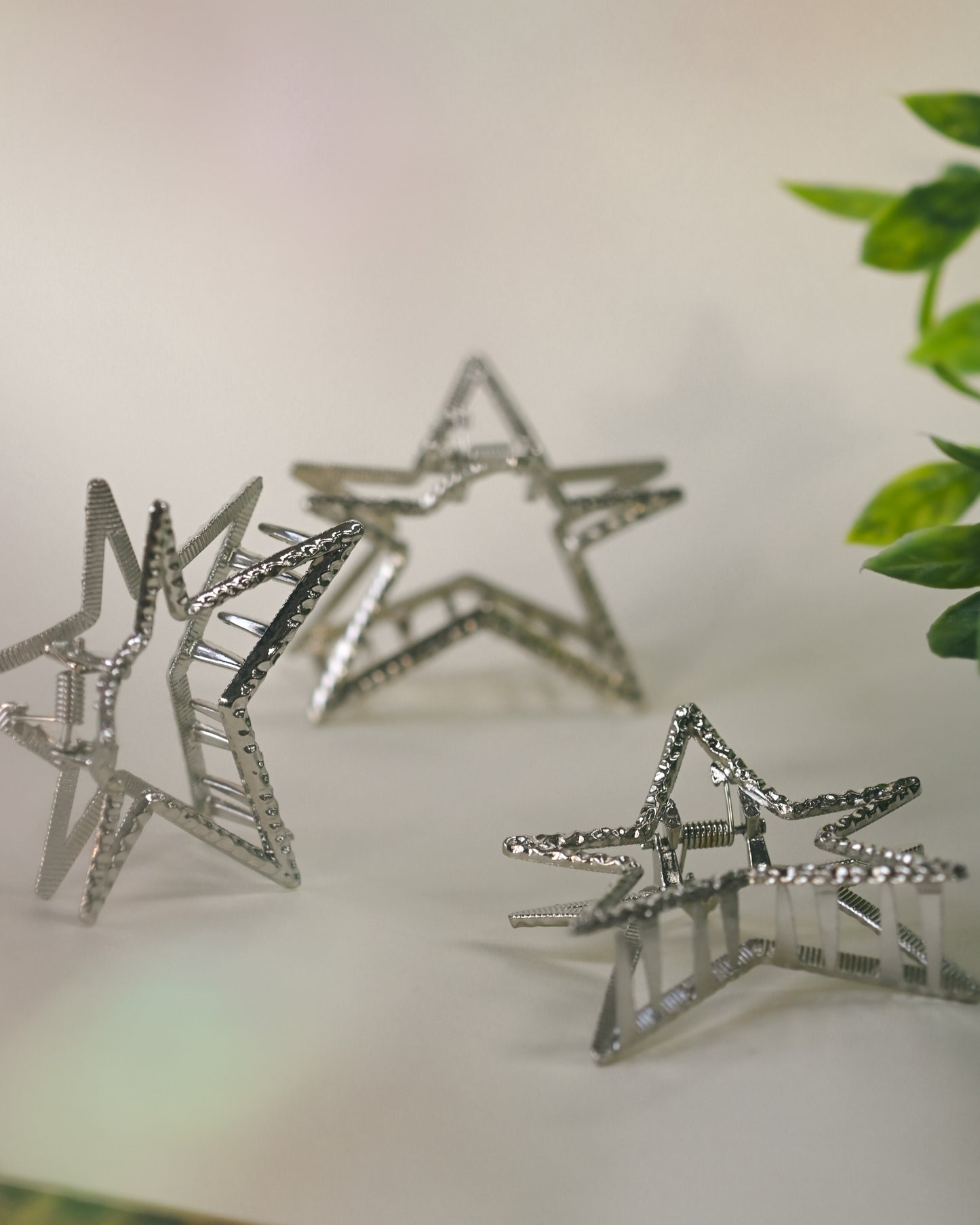Silver Star Alloy Metal Claw Clip