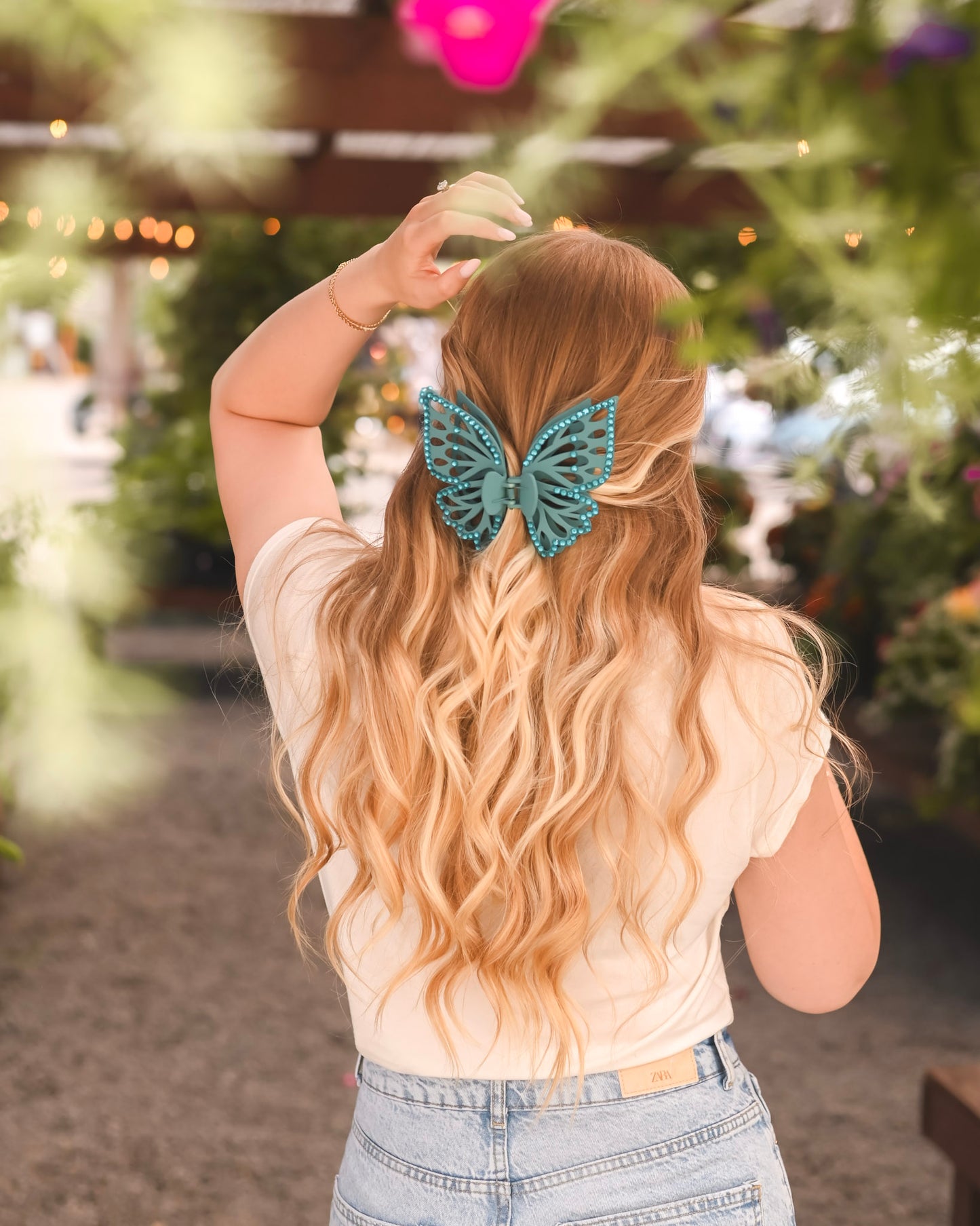 Blue Bedazzled Jumbo Butterfly