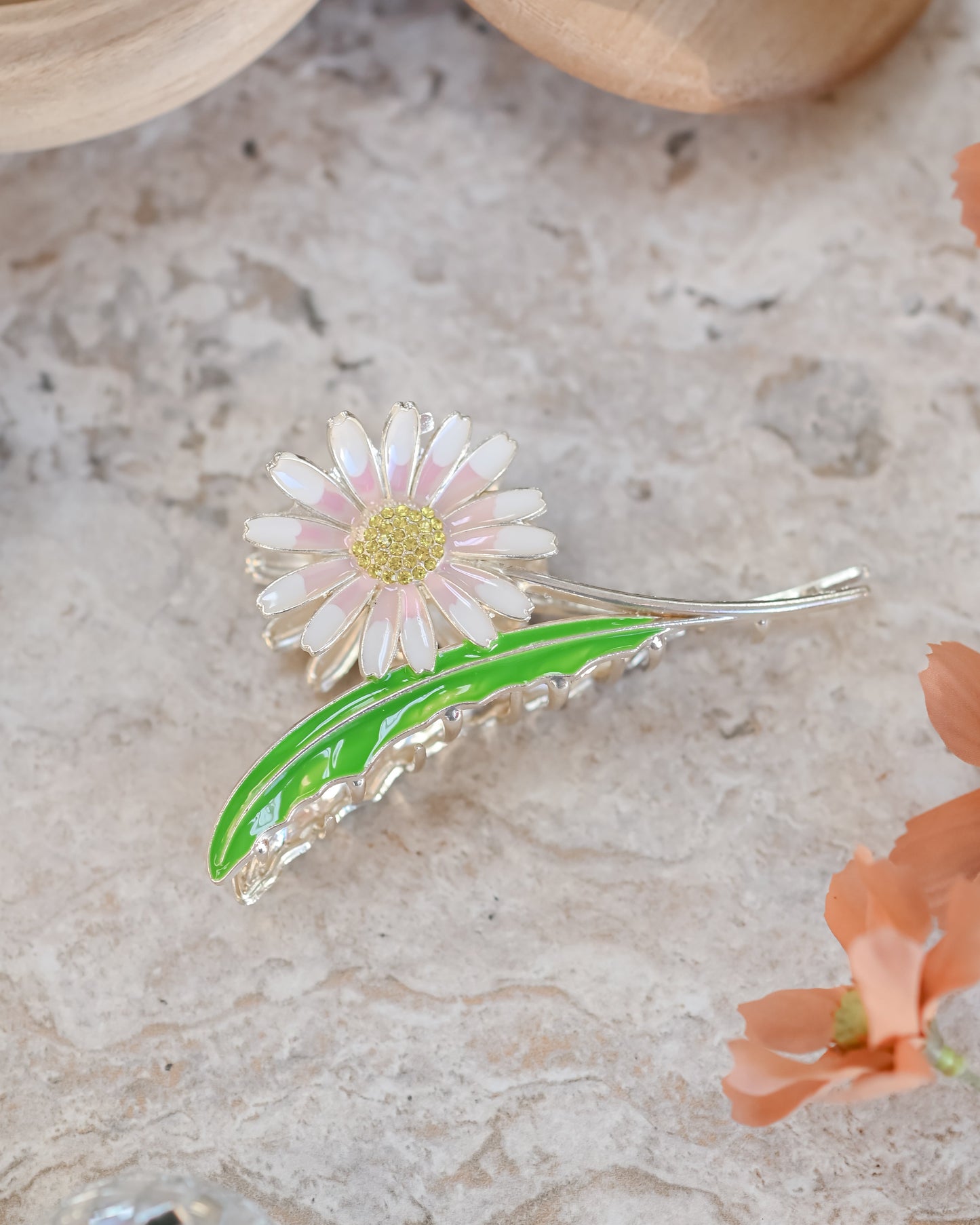 Diamond Daisy Metal Clip