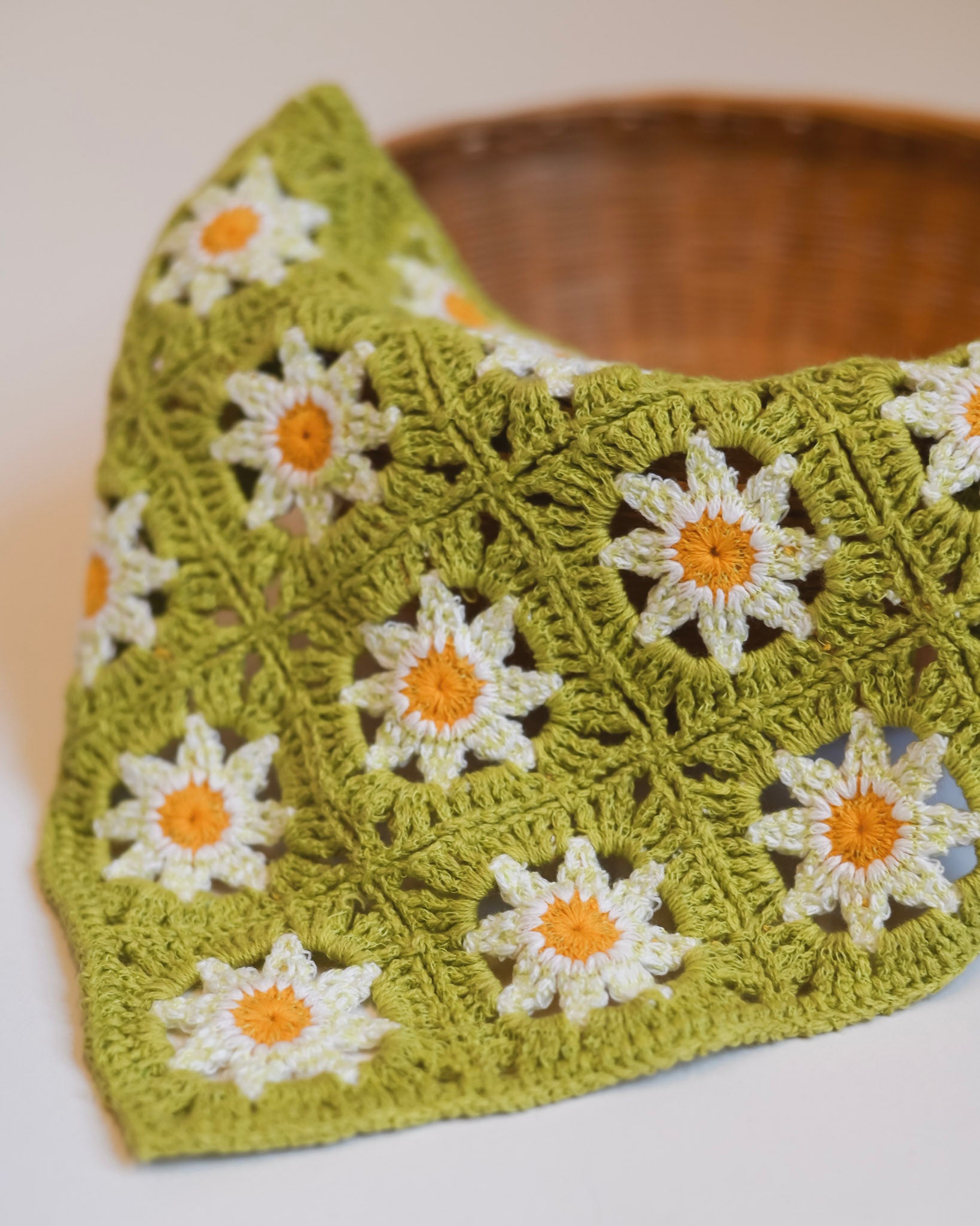 Green floral crochet bandana – Share Studio