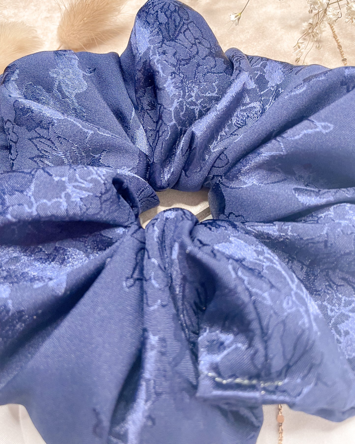 Navy Floral Silk