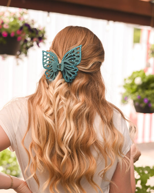 Blue Bedazzled Jumbo Butterfly