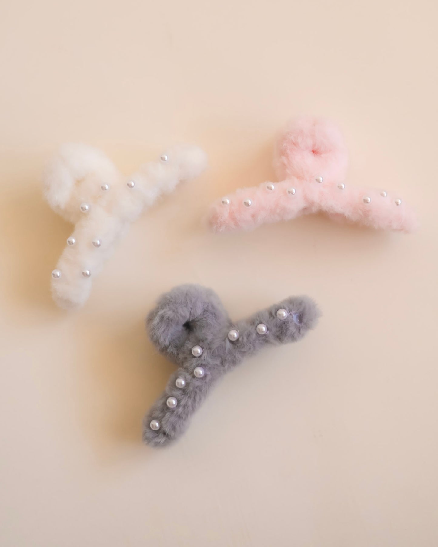 Plush & Pearls Claw Clip