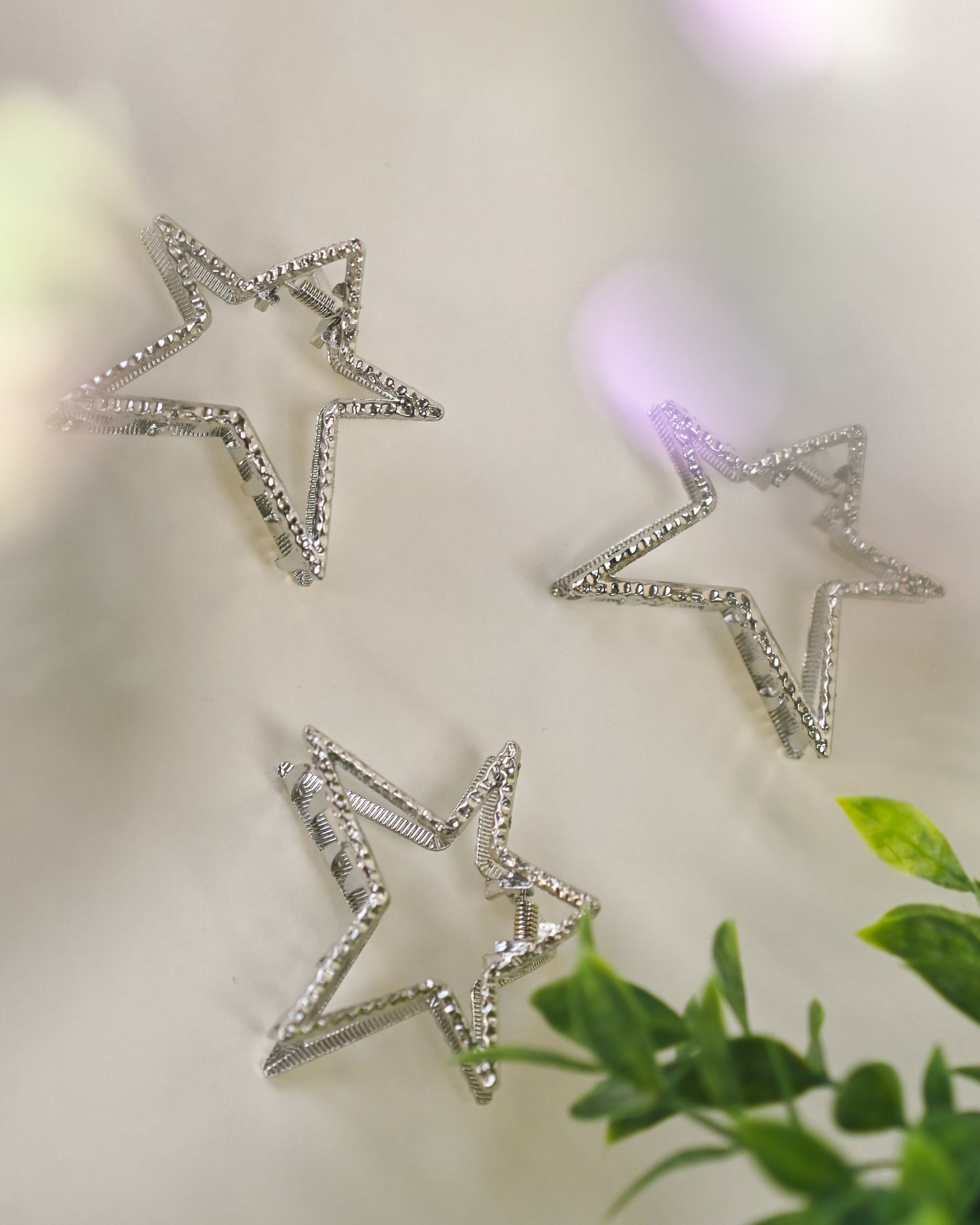 Silver Star Alloy Metal Claw Clip