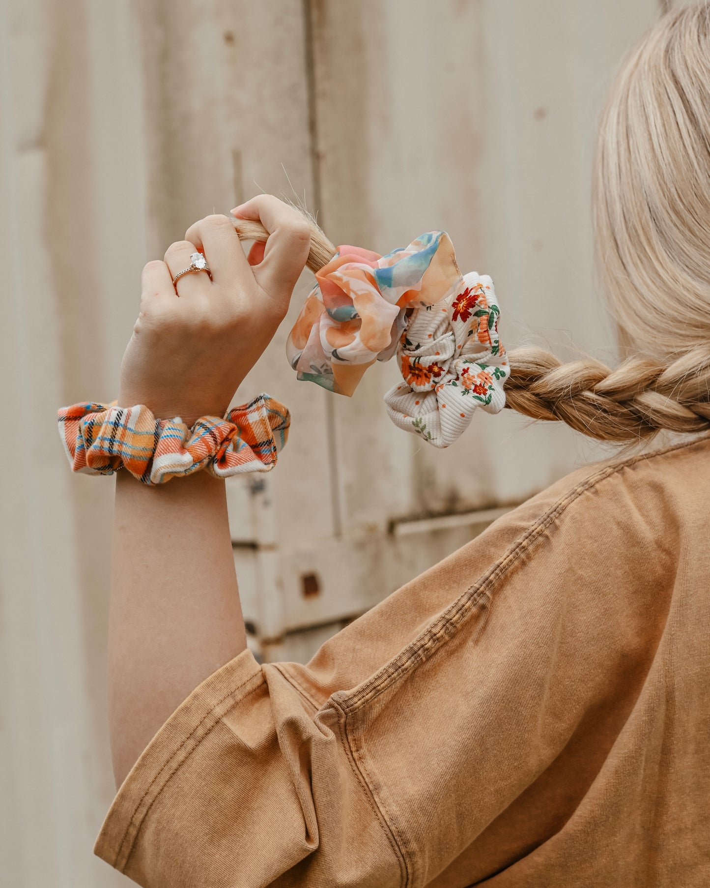 Flannel Fantasy Scrunchie Trio Set