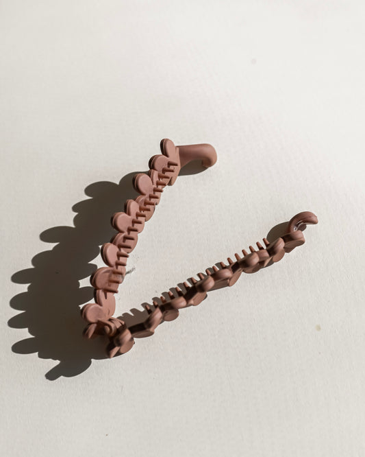 Nude Floral Banana Clip