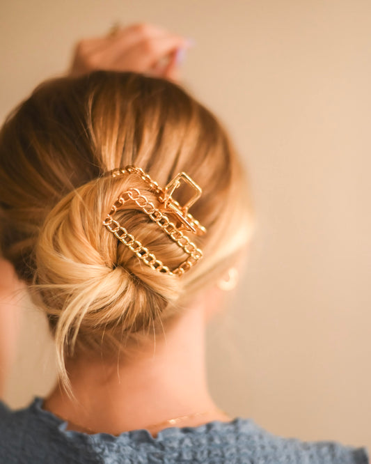 Golden Chain Link Claw Clip