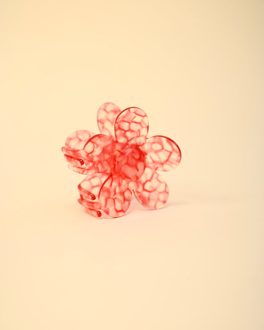 Red Translucent Daisy Claw // Eco-Conscious
