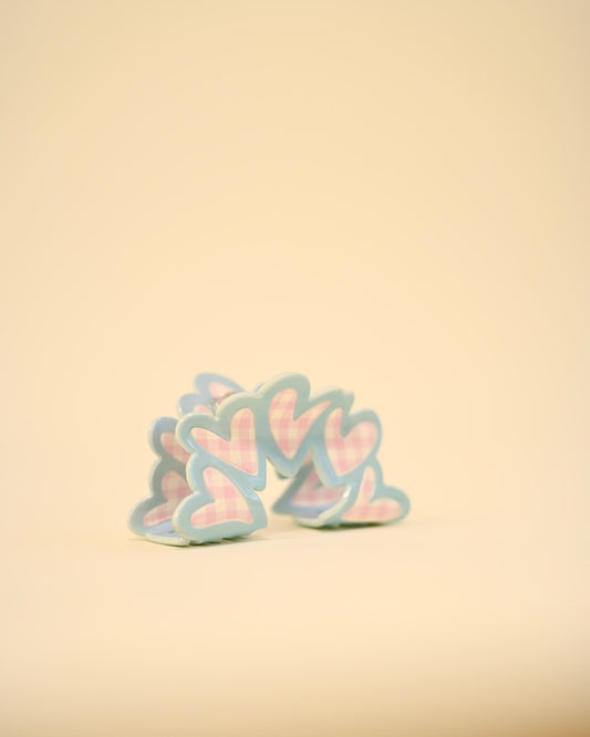 Plaid Hearts Claw Clip // Eco-Conscious