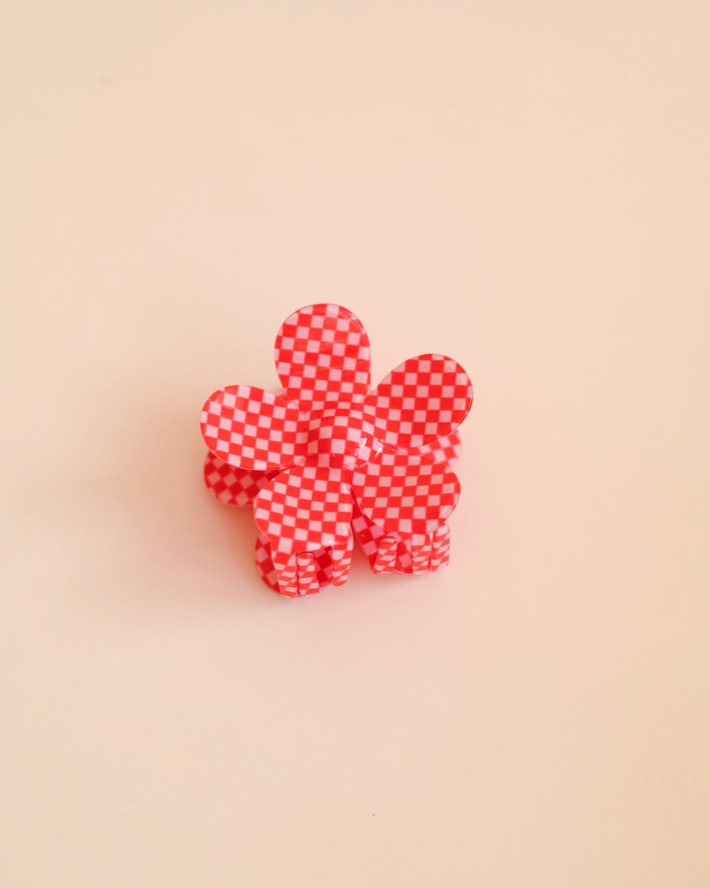 Checkered Daisy Claw Clip
