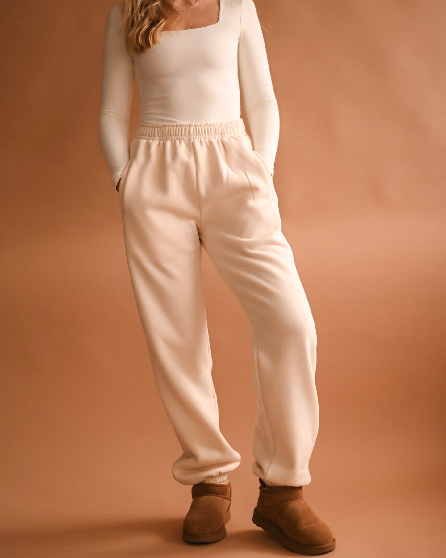 Cream Ultra Cozy Fleece // Sweatpants
