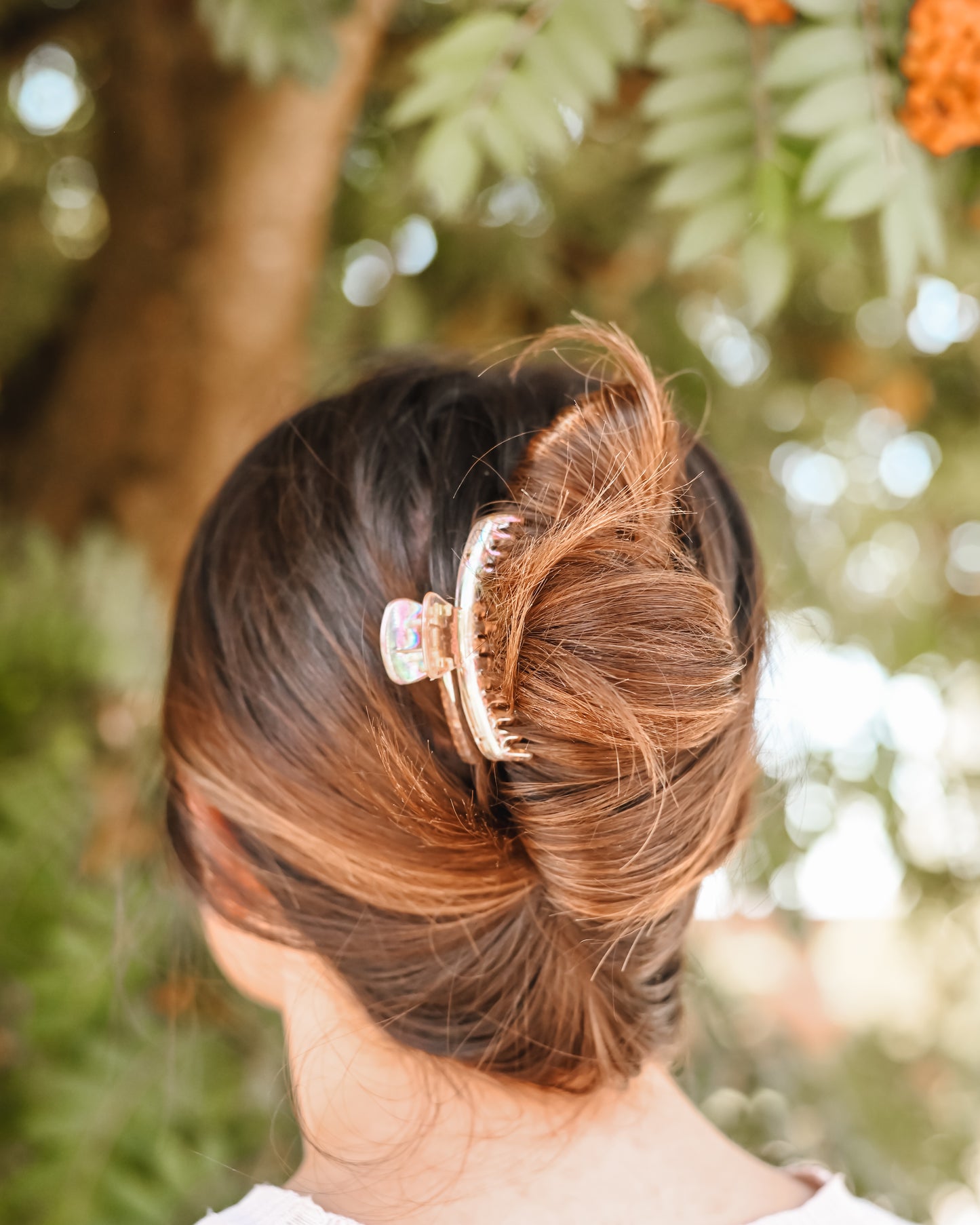 Peachy Iridescent Mega Hold Clip