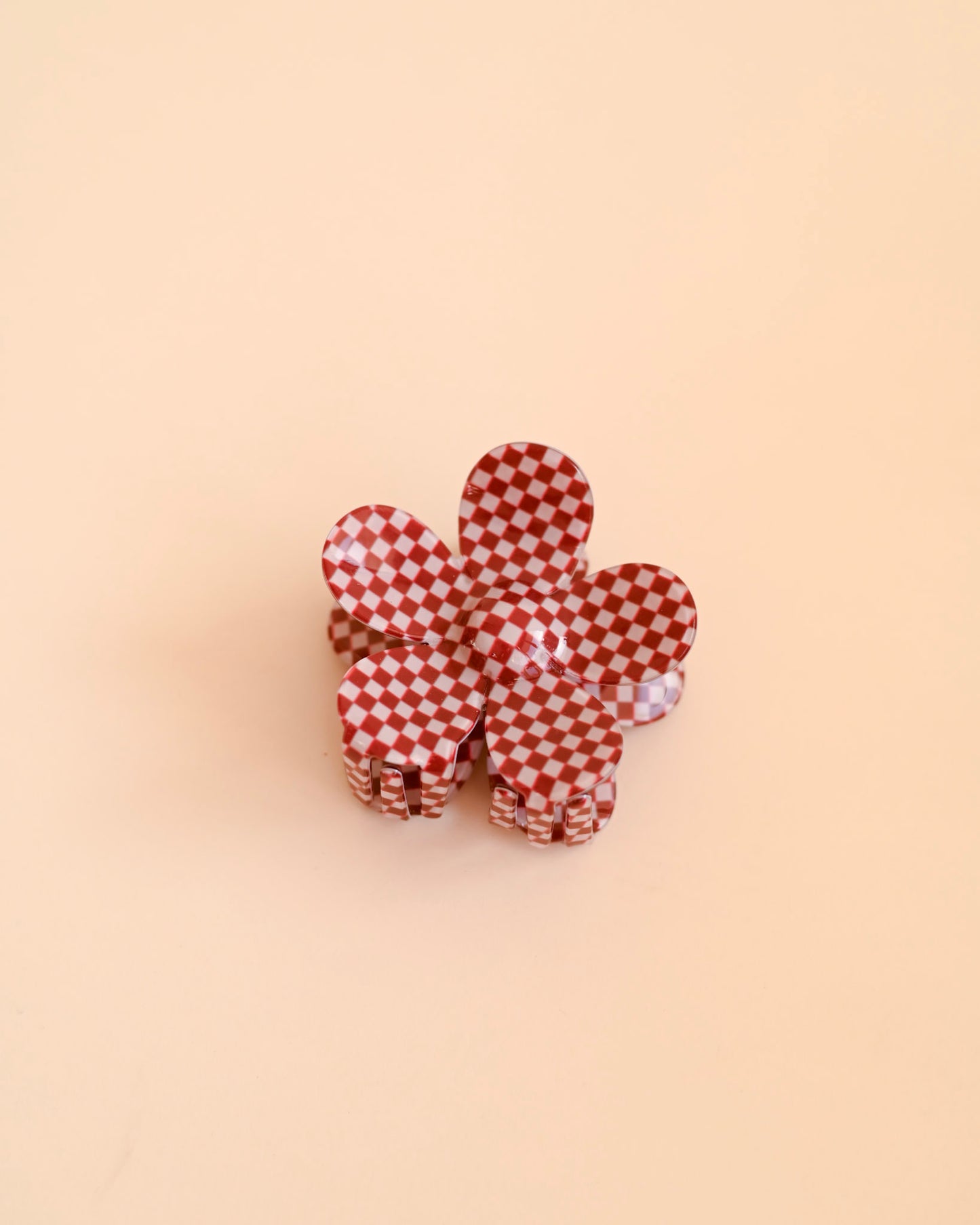 Checkered Daisy Claw Clip