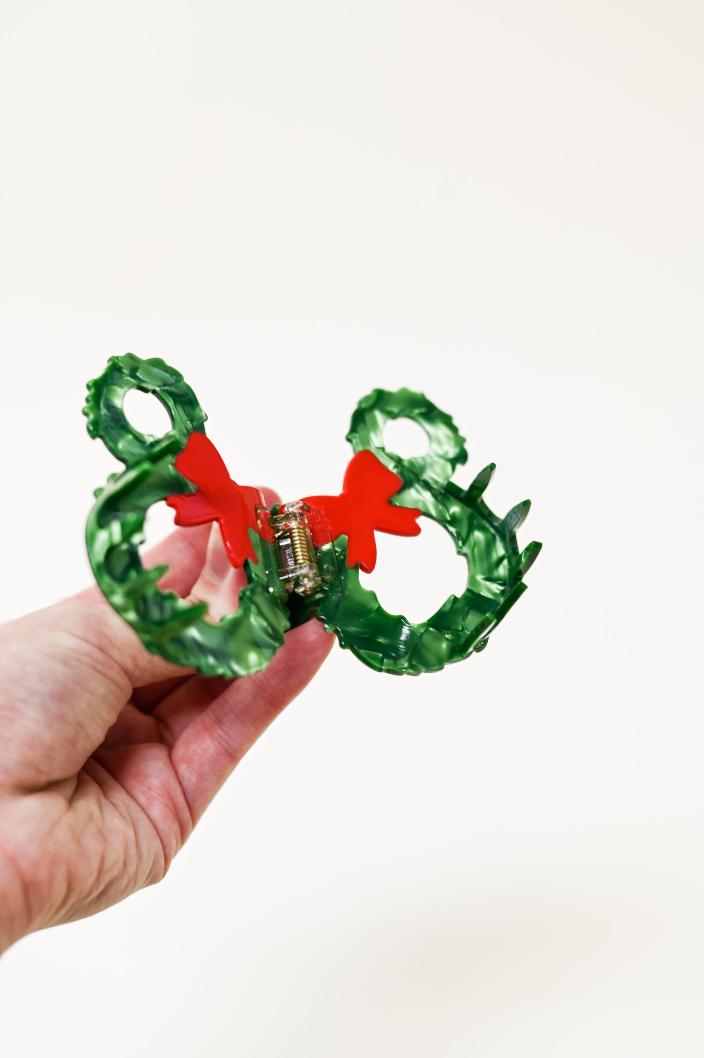 Mickey Christmas Wreath Claw Clip