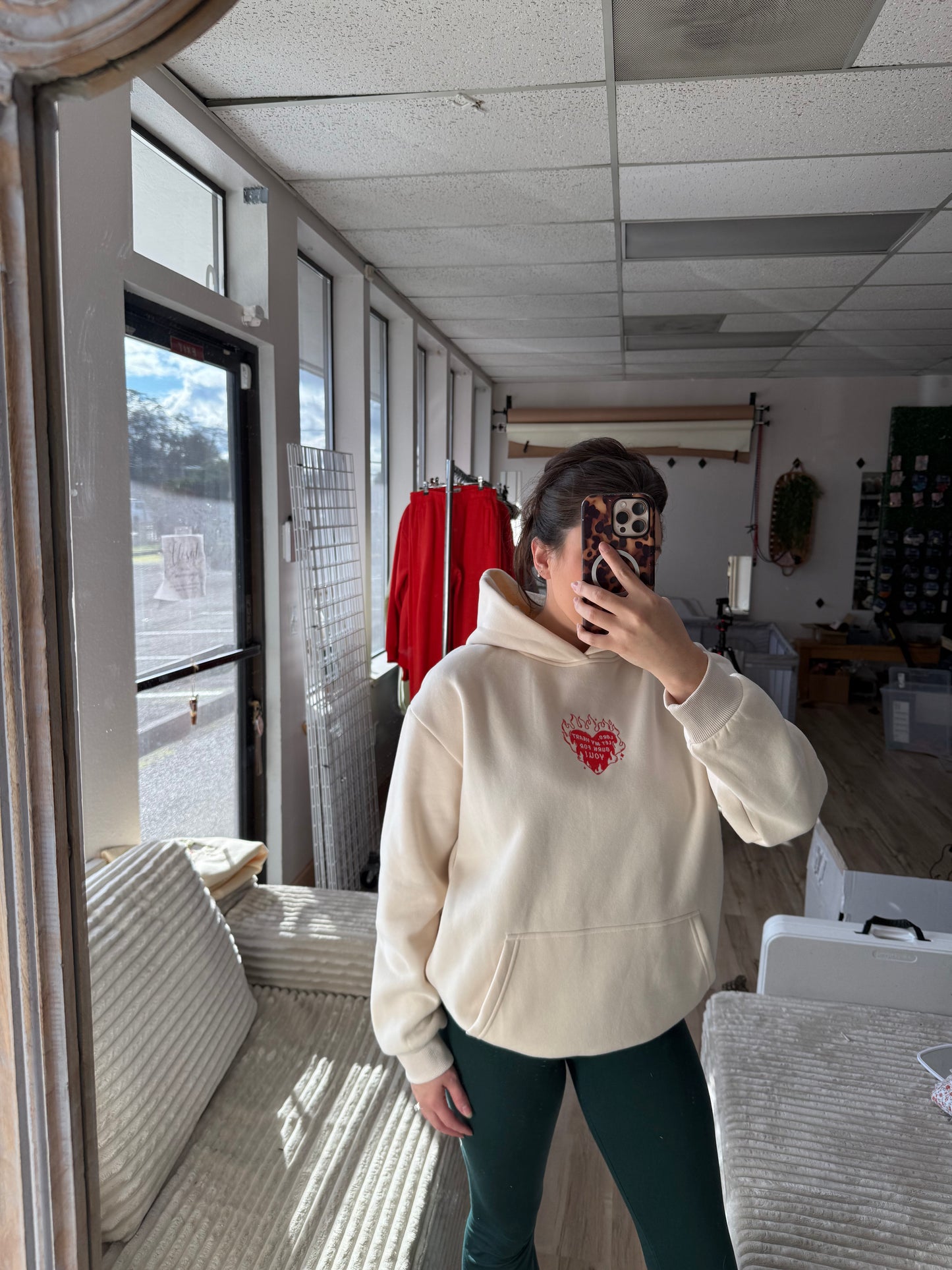Lord let my heart burn embroidered hoodie