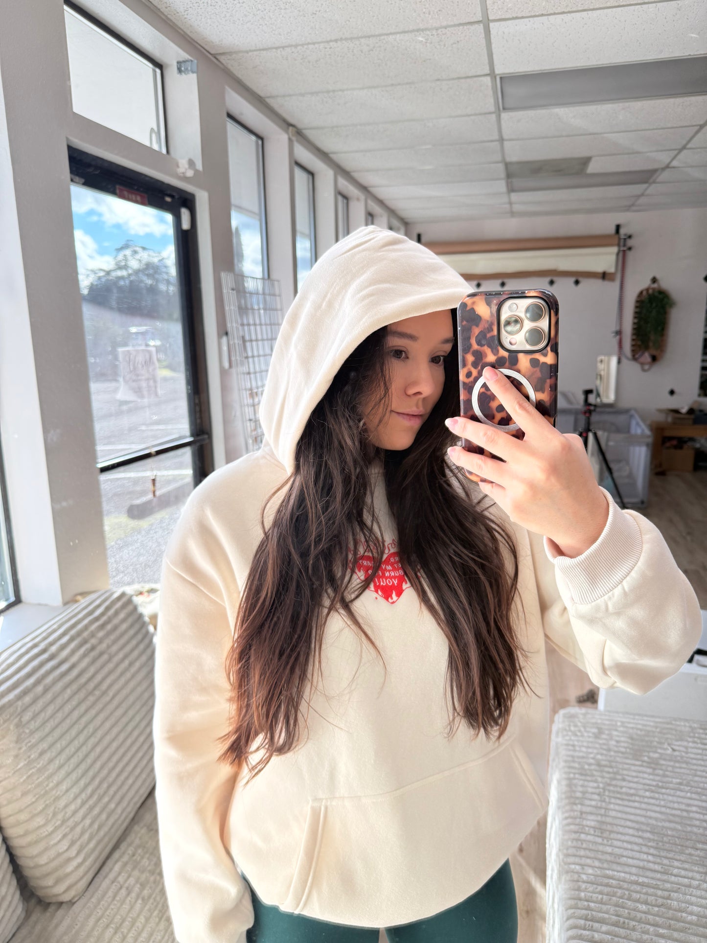 Lord let my heart burn embroidered hoodie