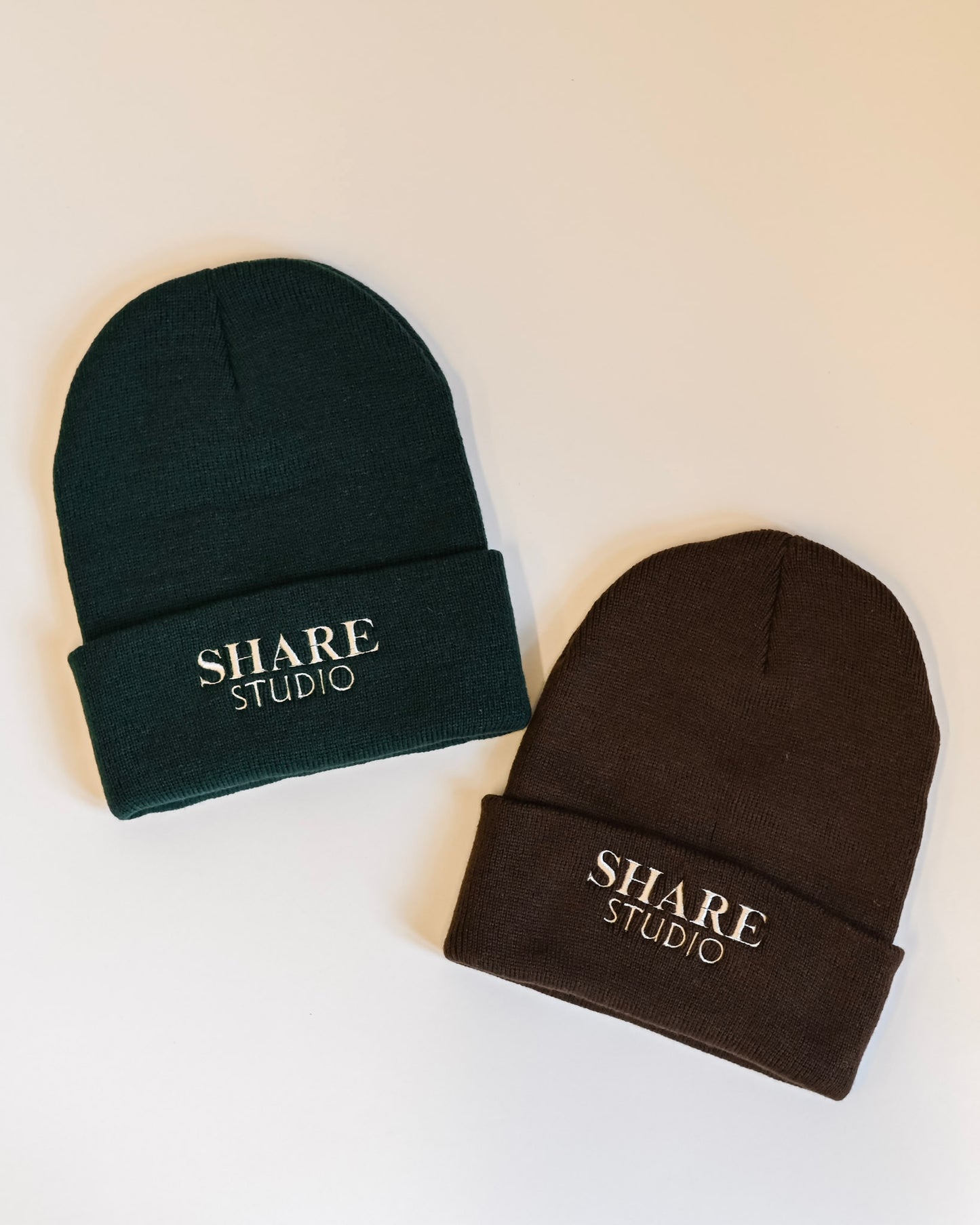Share Studio Fold Over Embroidered Beanie
