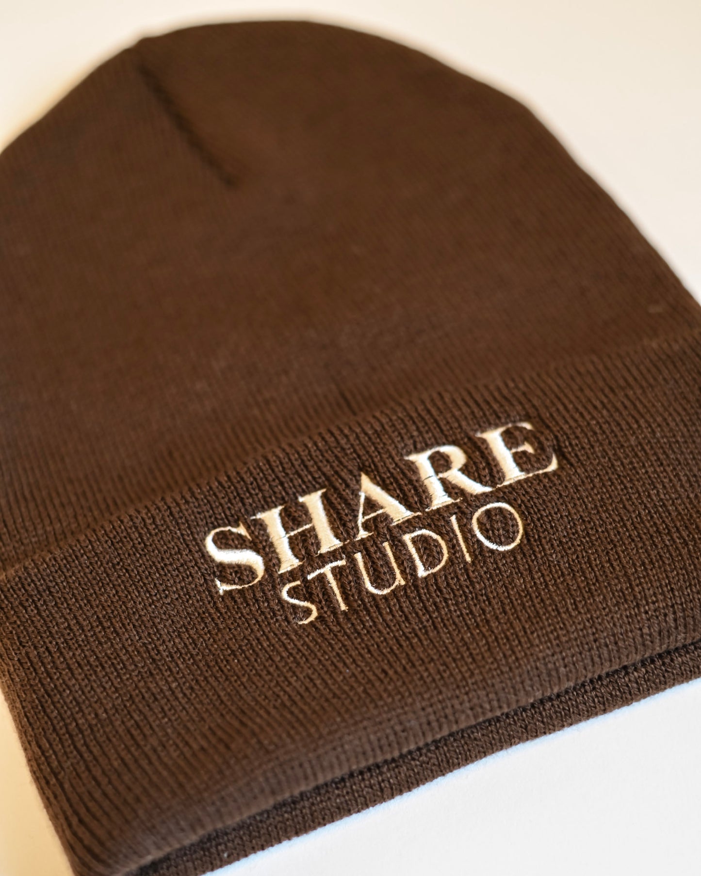 Share Studio Fold Over Embroidered Beanie