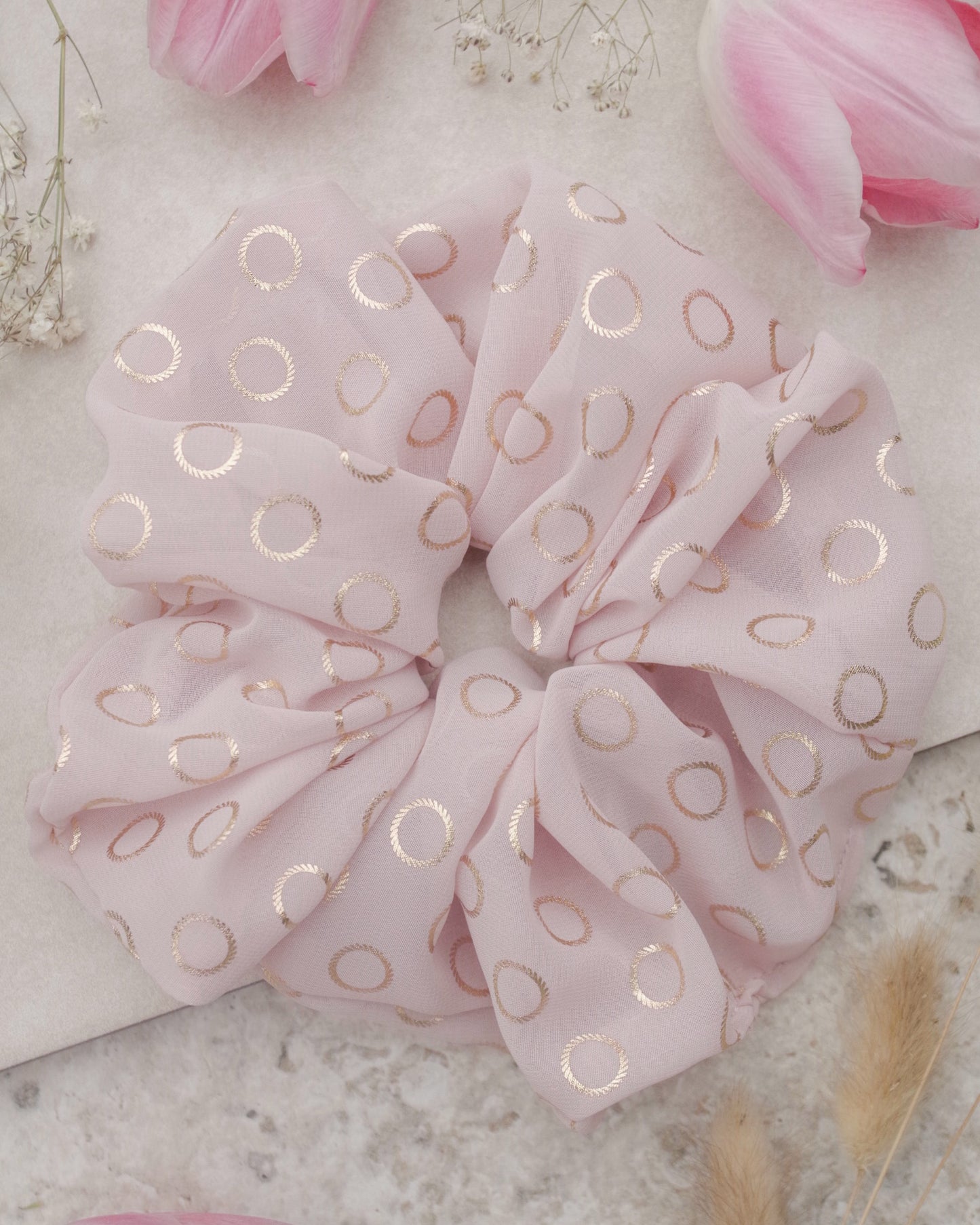 Chiffon Blushing Gold XL Scrunchie