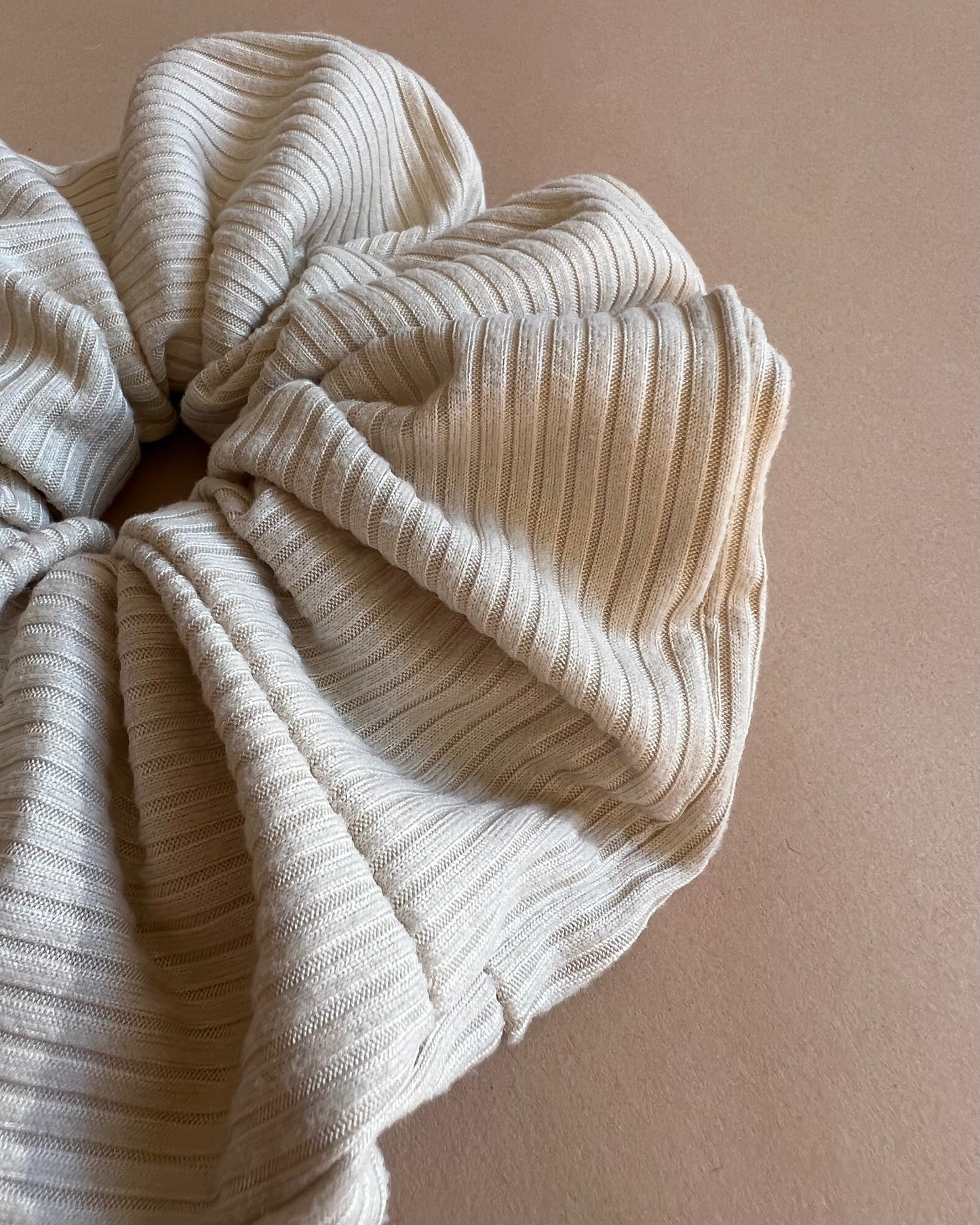 Oat Ribbed Scrunchie