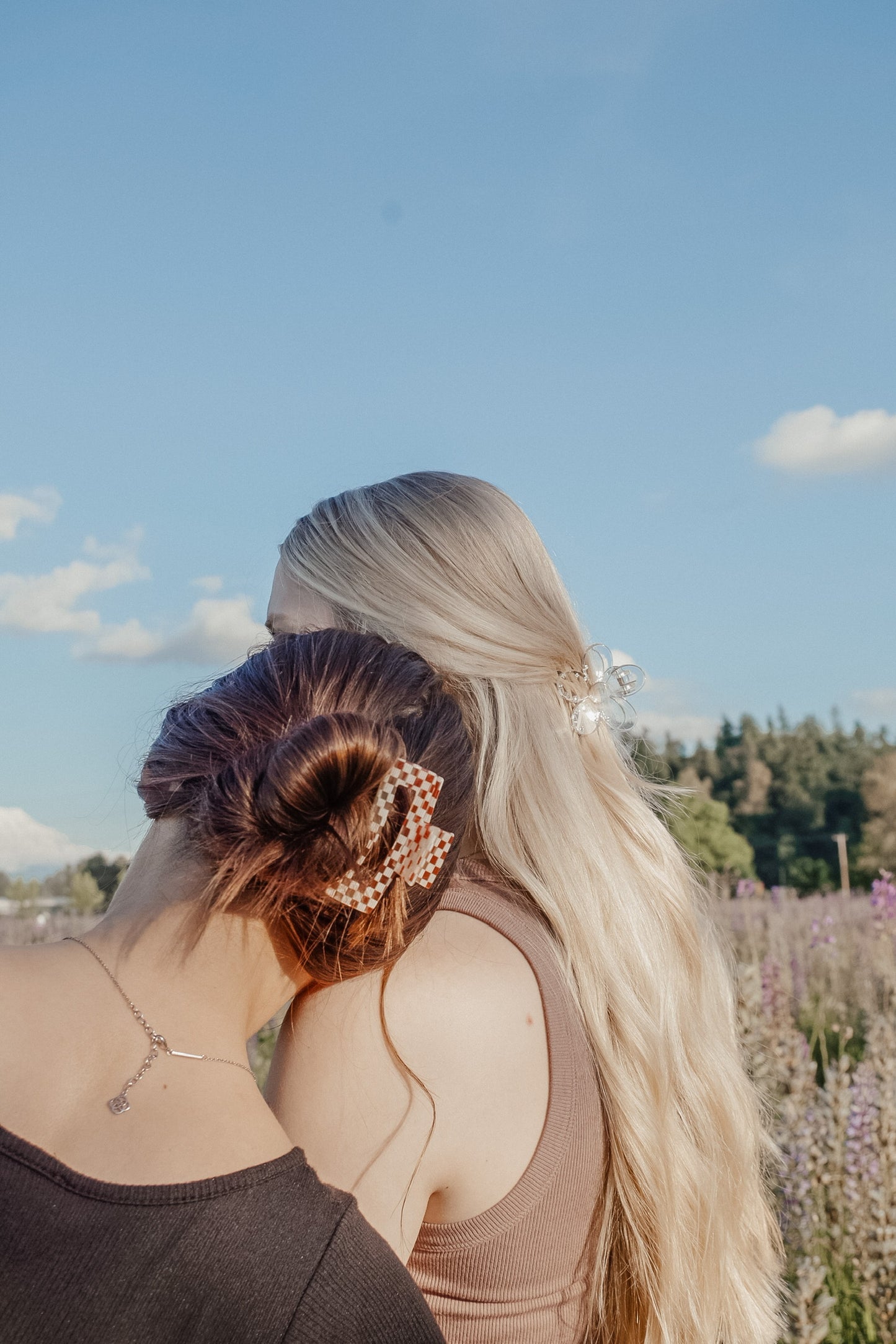 Midi Square Checkered Claw